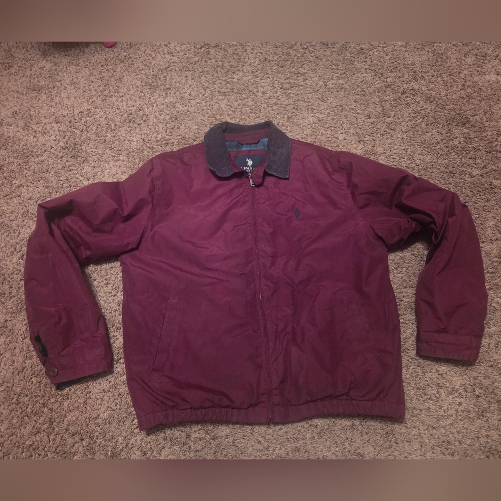 US Polo ASSN Men's Maroon Jacket  weight lining - Size Large